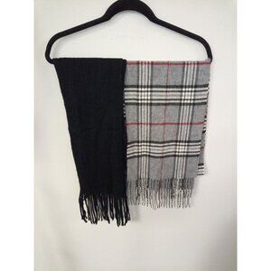 Bundle of 2 V. Fraas Black Red Pair of Scarves One Size